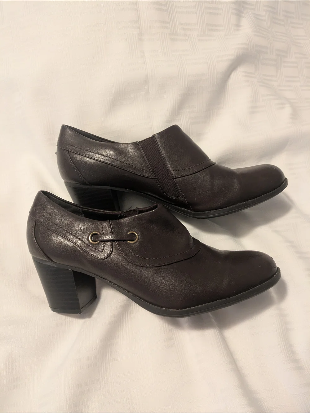 Brown Faux Leather Nelman Slip-On Ankle Booties Nuu Brand Size 10M